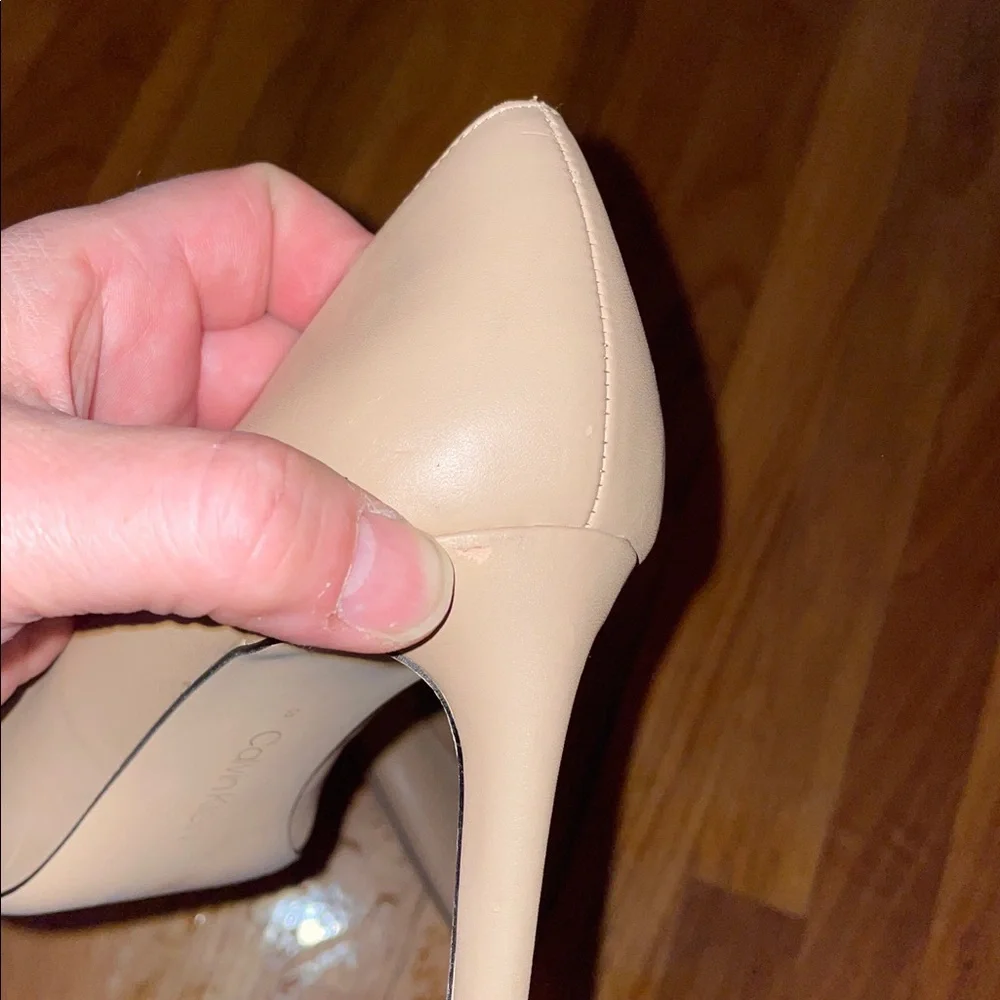 Anthropologie Calvin Klein Nude Heels. Gayle or Brady. ‎ Size 8.  Leather.